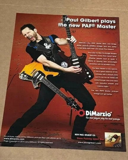DiMarzio Pickups - PAUL GILBERT of MR. BIG - 2015 Print Advertisement