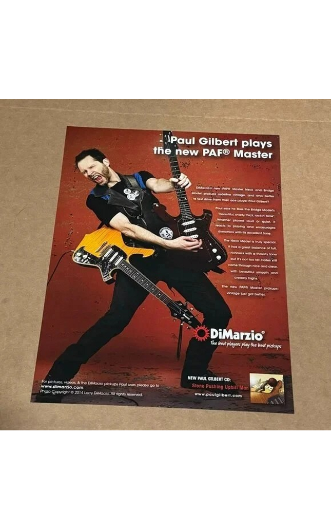DiMarzio Pickups - PAUL GILBERT of MR. BIG - 2015 Print Advertisement