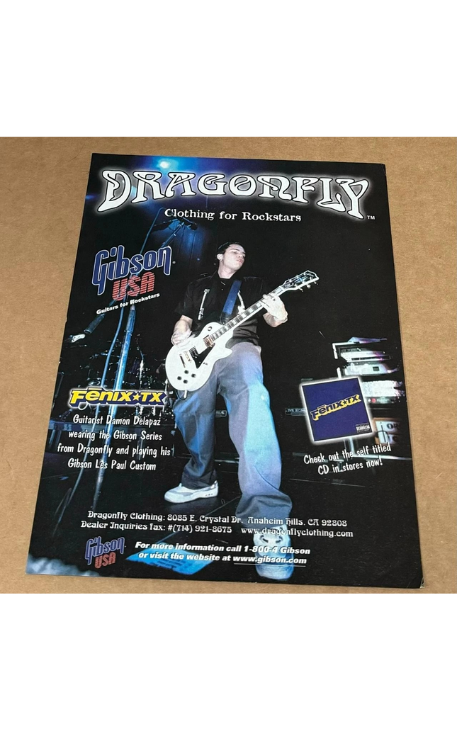 DRAGONFLY CLOTHING - DAMON DELAPAZ of FENIX*TX - 2000 - Music Print Ad