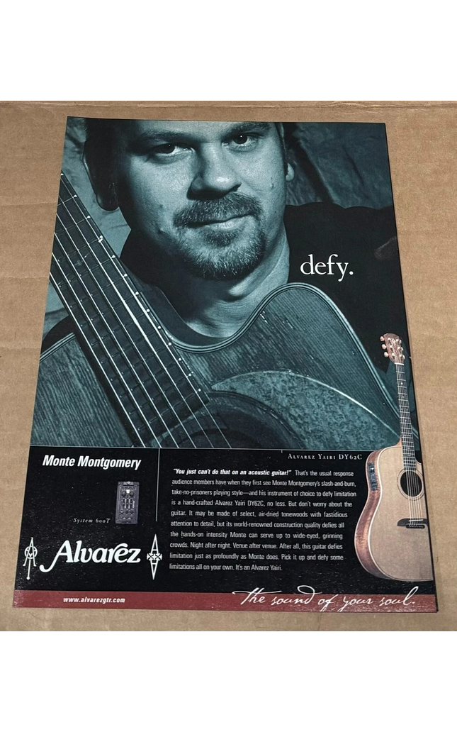 MONTE MONTGOMERY - ALVAREZ-YAIRI GUITARS - 2002 Print Advertisement