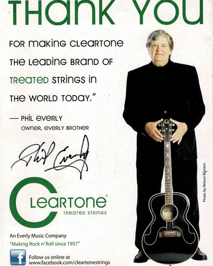 Phil Everly of The Everly Brothers - Cleartone Strings - 2010 Print Ad