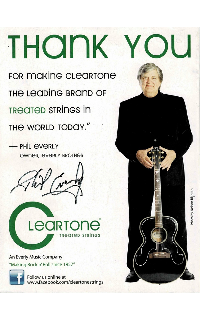 Phil Everly of The Everly Brothers - Cleartone Strings - 2010 Print Ad