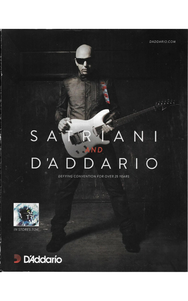 D'Addario Strings - JOE SATRIANI - 2015 Print Advertisement