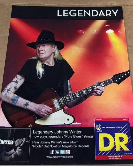 JOHNNY WINTER - DR Strings - 2012 Print Advertisement