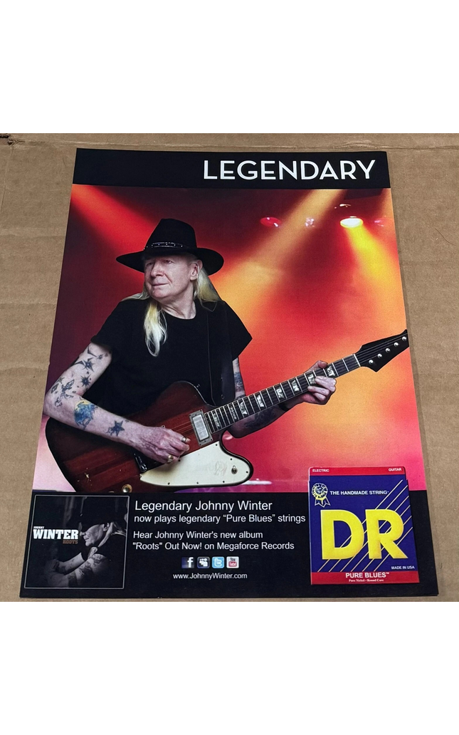JOHNNY WINTER - DR Strings - 2012 Print Advertisement