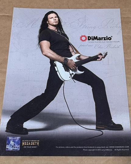 Chris Broderick of Megadeth - DiMarzio Pickups - 2010 Print Advertisement