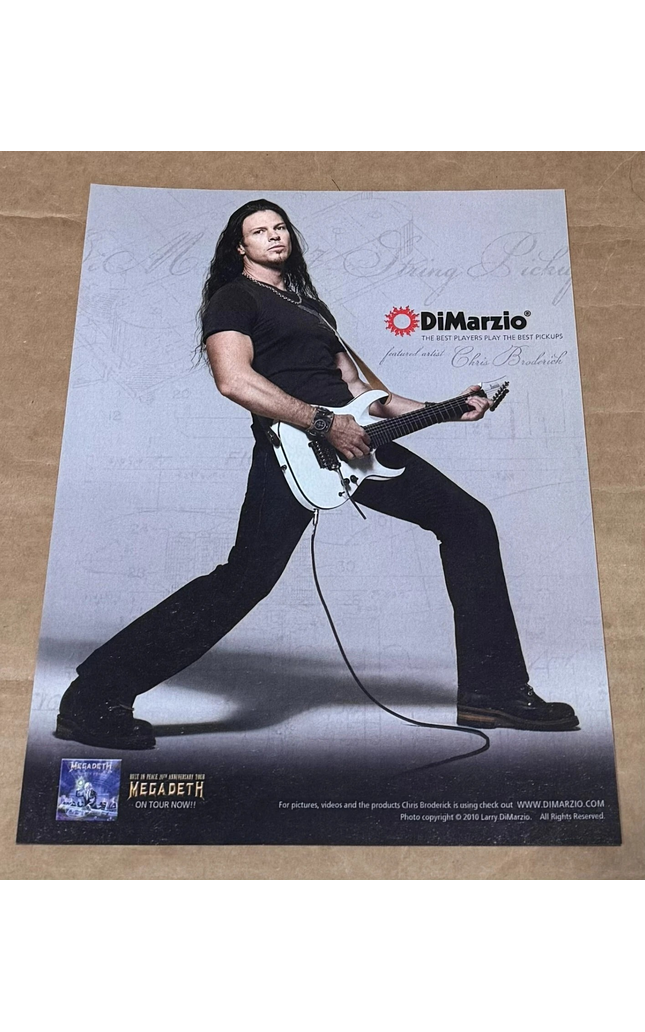 Chris Broderick of Megadeth - DiMarzio Pickups - 2010 Print Advertisement