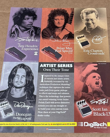 Jimi Hendrix / May / Eric Clapton / Dan Donegan / Ian - DigiTech - 2007 Print Ad