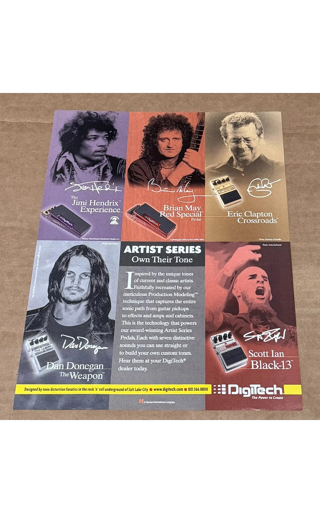 Jimi Hendrix / May / Eric Clapton / Dan Donegan / Ian - DigiTech - 2007 Print Ad