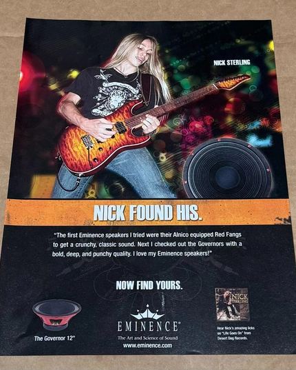 NICK STERLING - Eminence Speakers - 2009 Print Ad