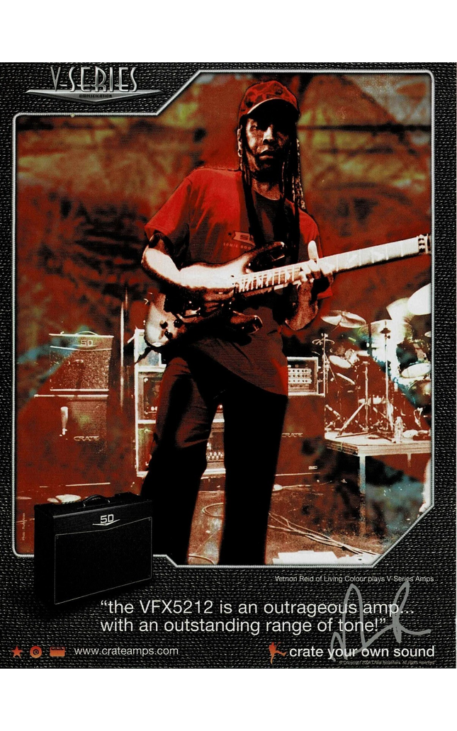 VERNON REID of LIVING COLOUR - CRATE AMPS - 2005 Print Ad