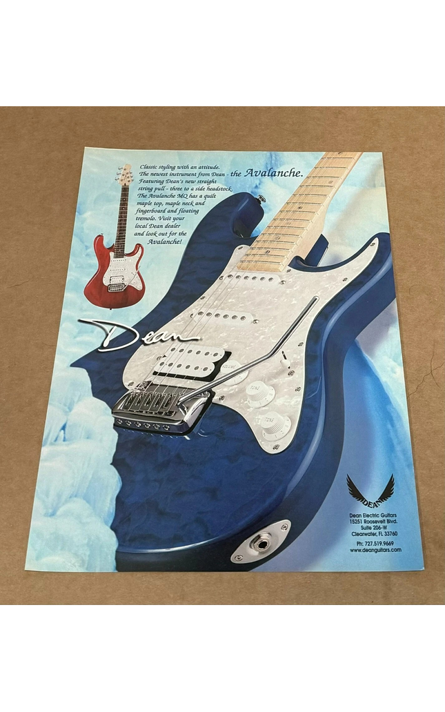 DEAN GUITARS - The Avalanche - 1999 Print Advertisement