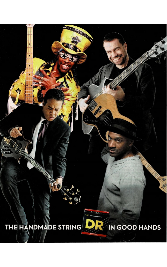 MARCUS MILLER / BOOTSY COLLINS / CLARKE - DR Strings - 2011 Print Advertisement