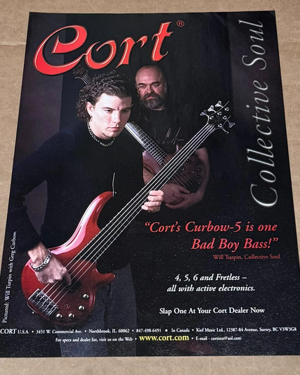 Will Turpin of Collective Soul - Cort Guitars - 2001 Print Advertisement