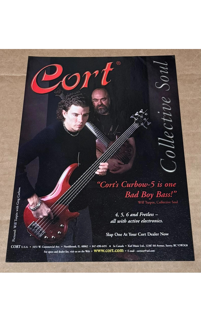 Will Turpin of Collective Soul - Cort Guitars - 2001 Print Advertisement