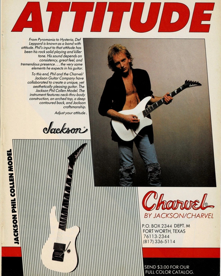 CHARVEL JACKSON GUITARS - PHIL COLLEN of DEF LEPPARD - 1990 Print Advertisement