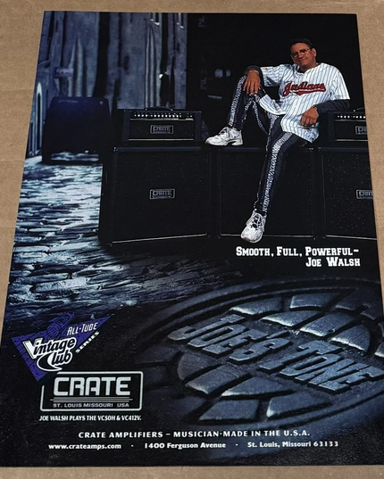 CRATE AMPS - JOE WALSH of THE EAGLES - 1998 Print Advertisement
