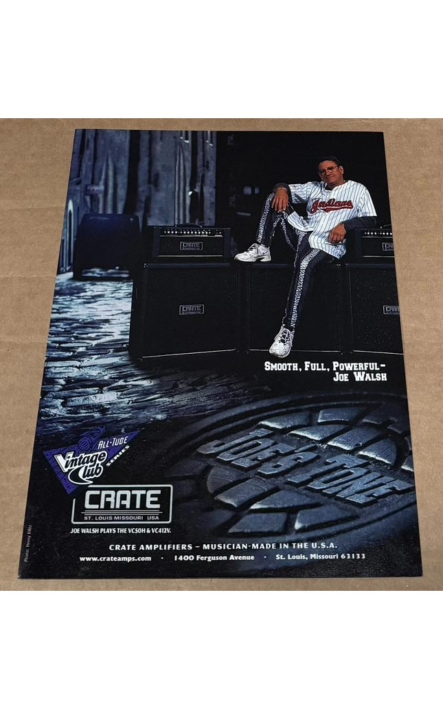 CRATE AMPS - JOE WALSH of THE EAGLES - 1998 Print Advertisement