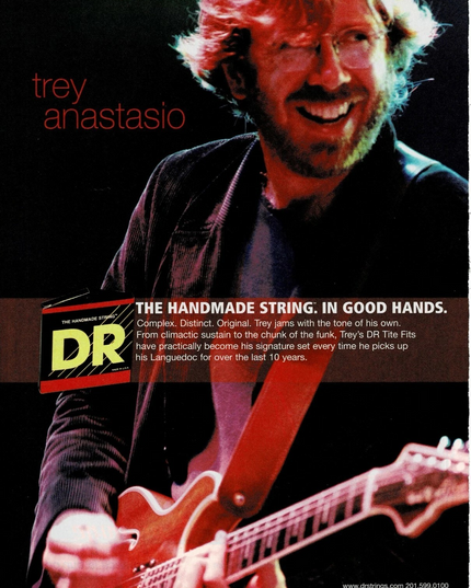 TREY ANASTASIO of PHISH - DR Strings - 2005 Print Advertisement