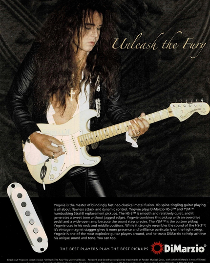 YNGWIE MALMSTEEN - DiMarzio Pickups - 2005 Print Advertisement