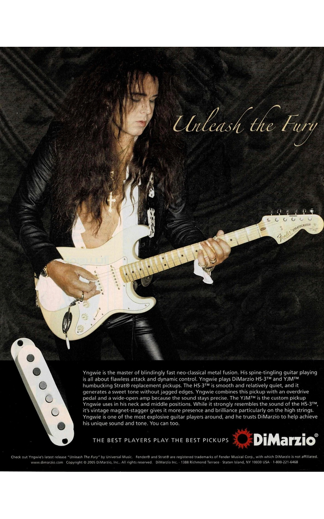 YNGWIE MALMSTEEN - DiMarzio Pickups - 2005 Print Advertisement