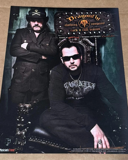 DRAGONFLY CLOTHING - LEMMY KILMISTER of MOTORHEAD - 2007 - Music Print Ad