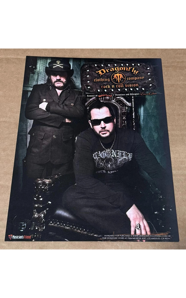 DRAGONFLY CLOTHING - LEMMY KILMISTER of MOTORHEAD - 2007 - Music Print Ad