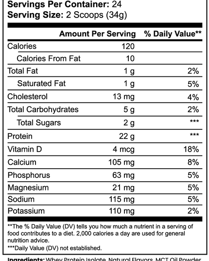 Advanced 100% Whey Protein Isolate (Vanilla)