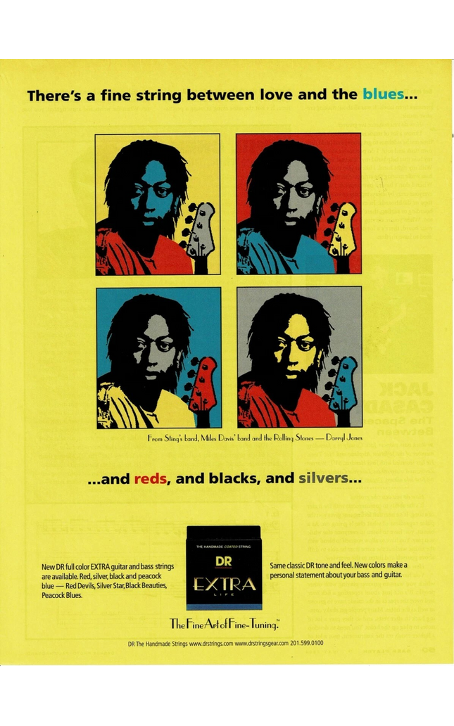 Darryl Jones of Sting / Miles Davis /Rolling Stones - DR Strings - 2004 Print Ad