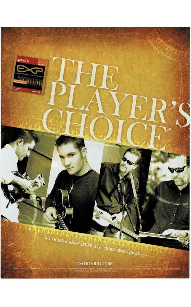 D'Addario Strings - ROB ICKES & ANDY LEFTWICH - 3 RING CIRCLE - 2011 Print Ad