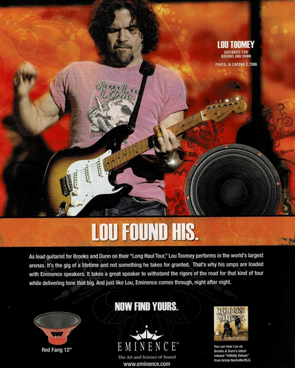 Lou Toomey of Brooks and Dunn - Eminence Speakers - 2007 Print Ad