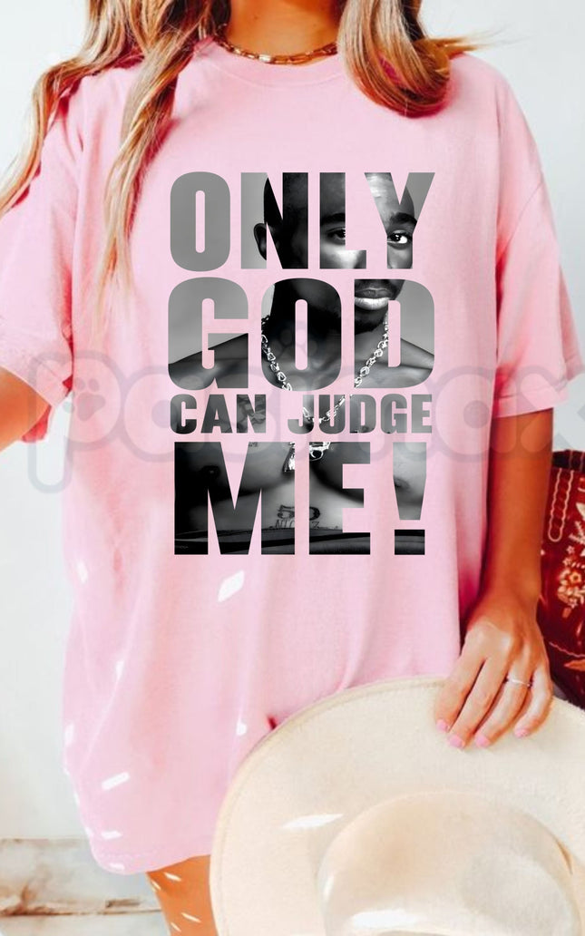 Tupac "Only God Can Judge Me" T-Shirt – Premium 100% Cotton 2Pac Graphic Tee, Vintage Aesthetic Hip-Hop Legend Top, Soft Lived-In Heavyweight West Coast Streetwear, Made in USA