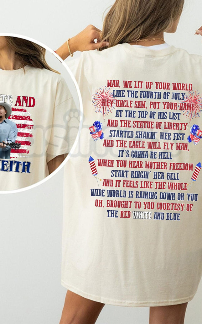 Toby Keith "Courtesy of the Red, White, and Blue" T-Shirt – Premium 100% Cotton Patriotic Graphic Tee, Country Music Legend Tribute Top, 4th of July American Soldier Shirt, Made in USA