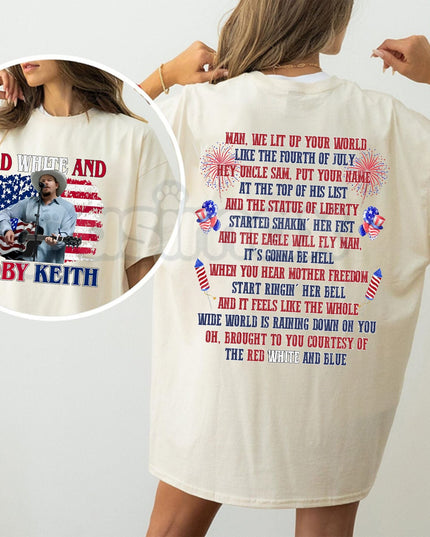 Toby Keith "Courtesy of the Red, White, and Blue" T-Shirt – Premium 100% Cotton Patriotic Graphic Tee, Country Music Legend Tribute Top, 4th of July American Soldier Shirt, Made in USA