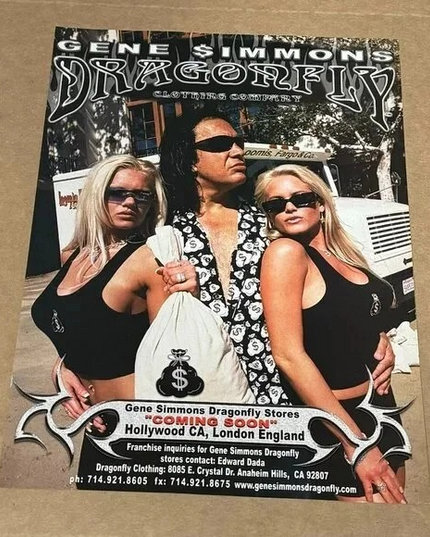 DRAGONFLY CLOTHING - GENE SIMMONS of KISS - 2002 - Music Print Ad