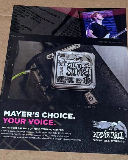 Ernie Ball - JOHN MAYER - 2024 Print Advertisement