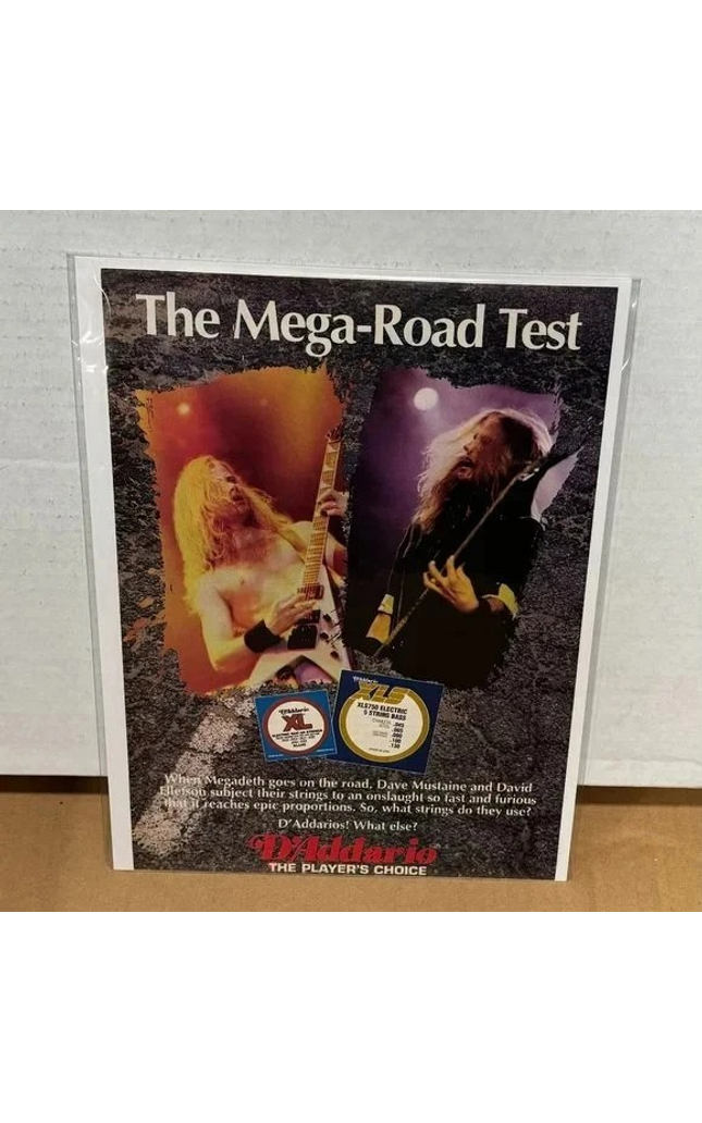 D'Addario Strings - DAVE MUSTAINE & DAVE ELLEFSON of MEGADETH - 1993 Print Ad