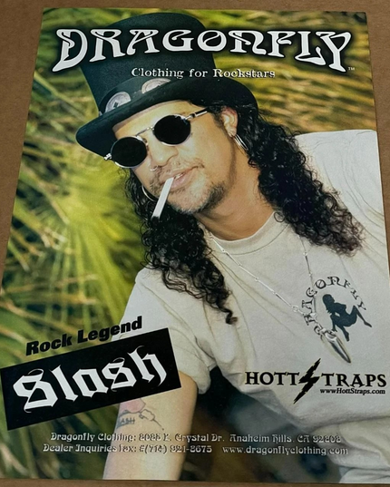 DRAGONFLY CLOTHING - SLASH of GUNS N' ROSES - 2001 - Music Print Ad