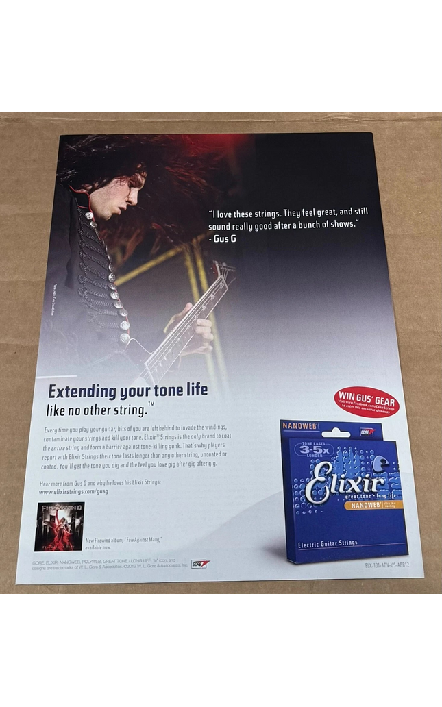 GUS G - Elixir Strings - 2012 Print Advertisement