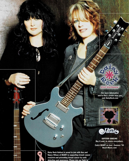 NANCY WILSON & ANN WILSON of HEART - DAISY ROCK GUITARS - 2004 Print Ad