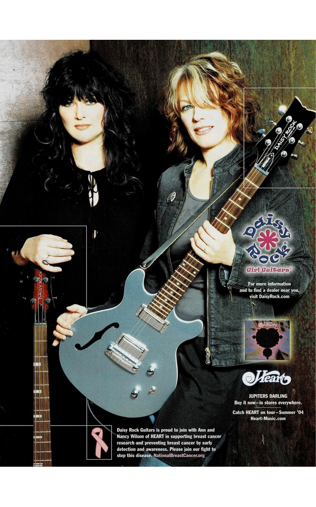 NANCY WILSON & ANN WILSON of HEART - DAISY ROCK GUITARS - 2004 Print Ad