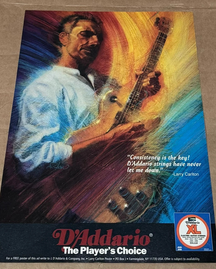D'Addario Strings - LARRY CARLTON - 1992 Print Advertisement