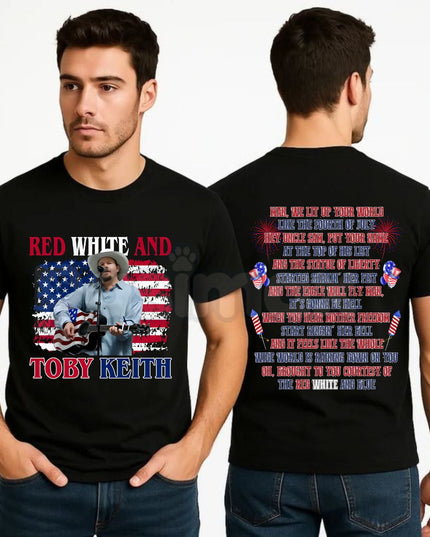 Toby Keith "Courtesy of the Red, White, and Blue" T-Shirt – Premium 100% Cotton Patriotic Graphic Tee, Country Music Legend Tribute Top, 4th of July American Soldier Shirt, Made in USA
