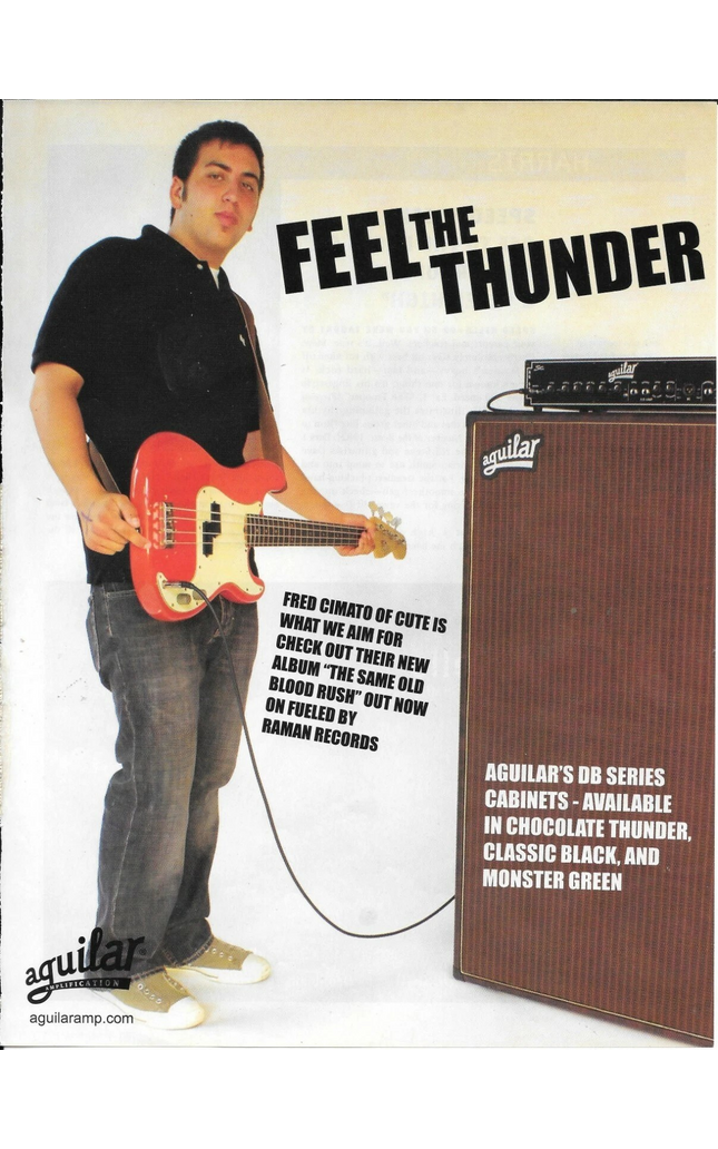 AGUILAR AMPS - FRED CIMATO of CUTE IS WHAT WE AIM FOR - 2006 Print Ad