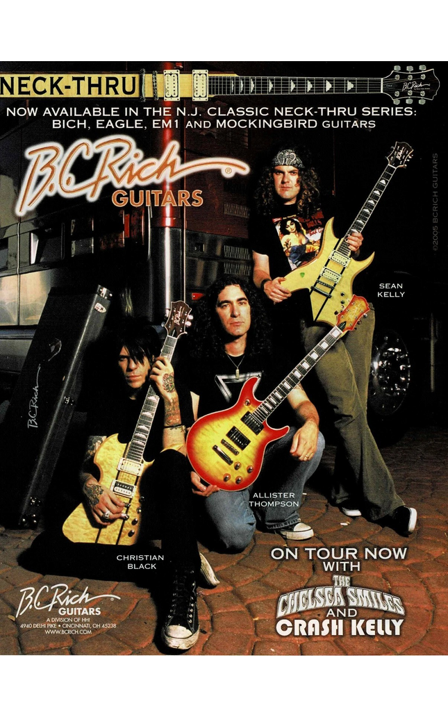 B.C. RICH GUITARS - Chelsea Smiles & Crash Kelly - 2005 Print Advertisement
