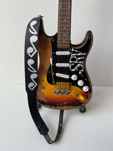 AXE HEAVEN GS007 SRV Musical Note Black Mini Guitar Strap Collectible