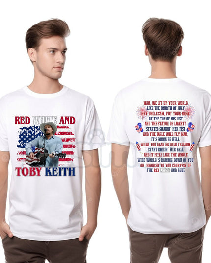 Toby Keith "Courtesy of the Red, White, and Blue" T-Shirt – Premium 100% Cotton Patriotic Graphic Tee, Country Music Legend Tribute Top, 4th of July American Soldier Shirt, Made in USA