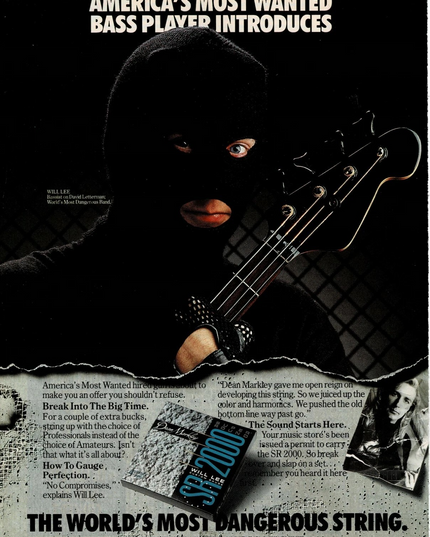 Dean Markley Strings - Will Lee - 1992 Print Ad