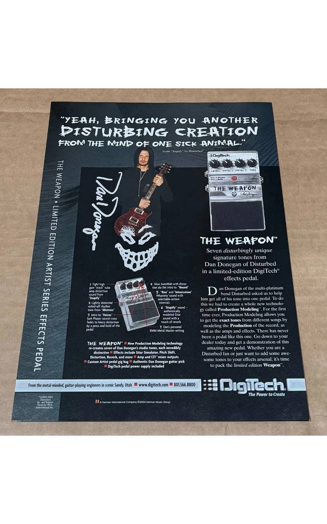 Dan Donegan of Disturbed - DigiTech - 2004 Print Advertisement