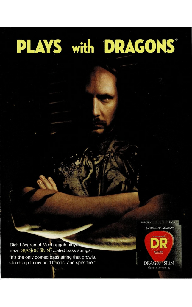 DICK LOVGREN of MESHUGGAH - DR Strings - 2012 Print Ad